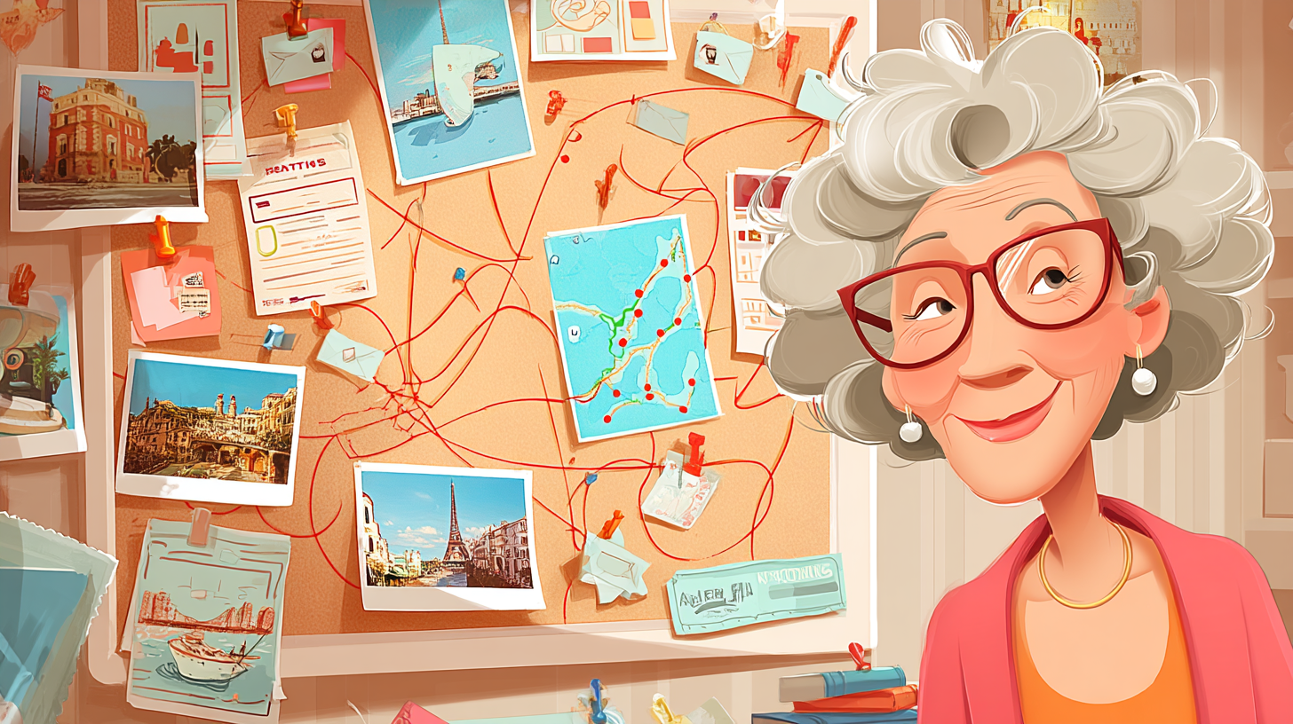Happy family with AI travel assistant exploring magical destinations