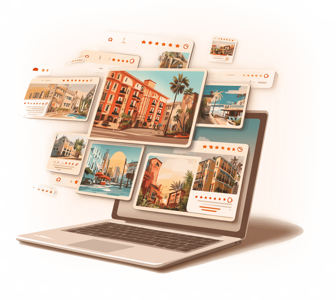 GoWithRosie travel planning interface on laptop